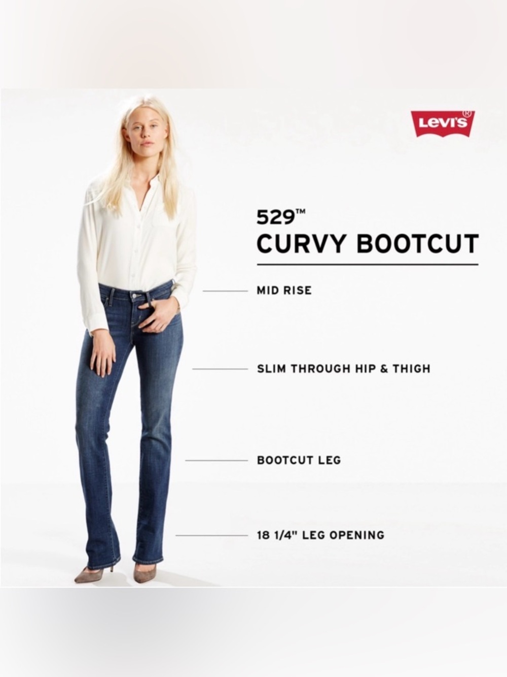 Levi's Curvy Bootcut Jeans in Classic Blue Size 32